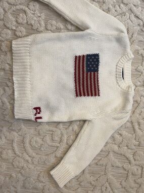 Polo Ralph Laureen Cream Knit Sweater Top